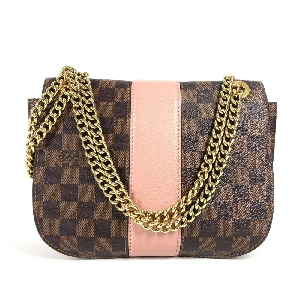 LOUIS VUITTON Authentic Brown Damier Canvas Pochette Shoulder Bag